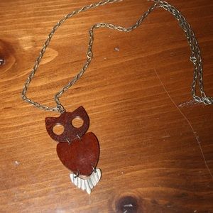 Wooden Owl Necklace